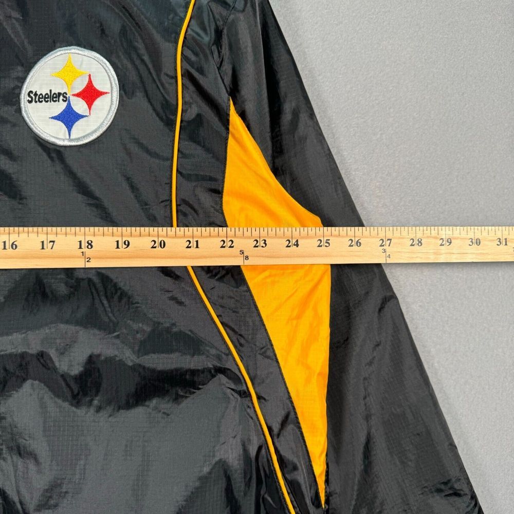 Pittsburgh Steelers Reversible Jacket‎ Mens Large Black Yellow NFL Team Apparel - Picture 10 of 15